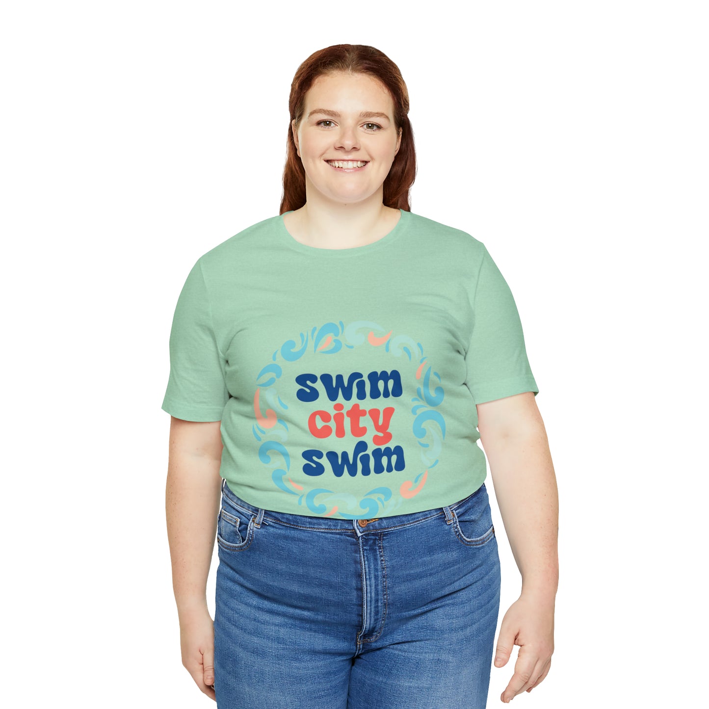 SwimCity Unisex Jersey Short Sleeve Logo Tee with Swimmers for Life