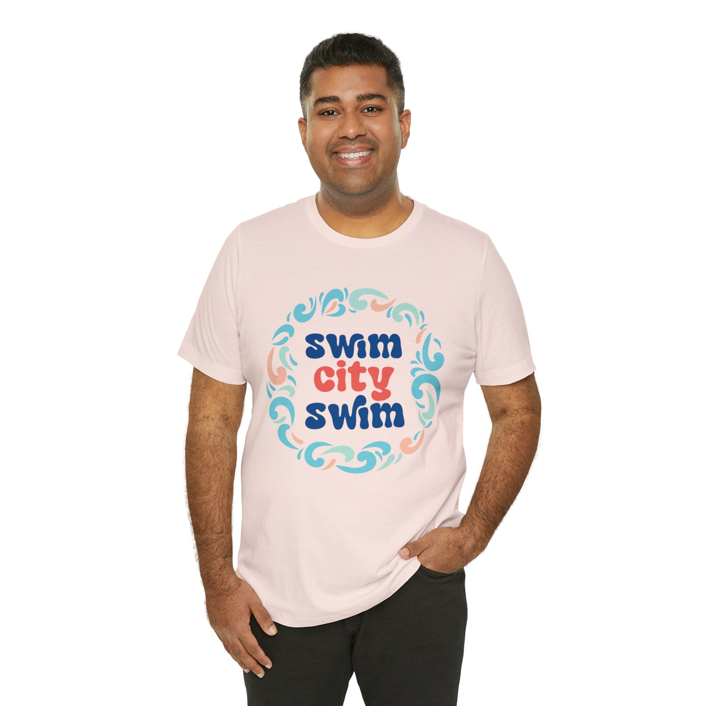 SwimCity Let's Swim Together Adult Jersey Short Sleeve Logo Tee