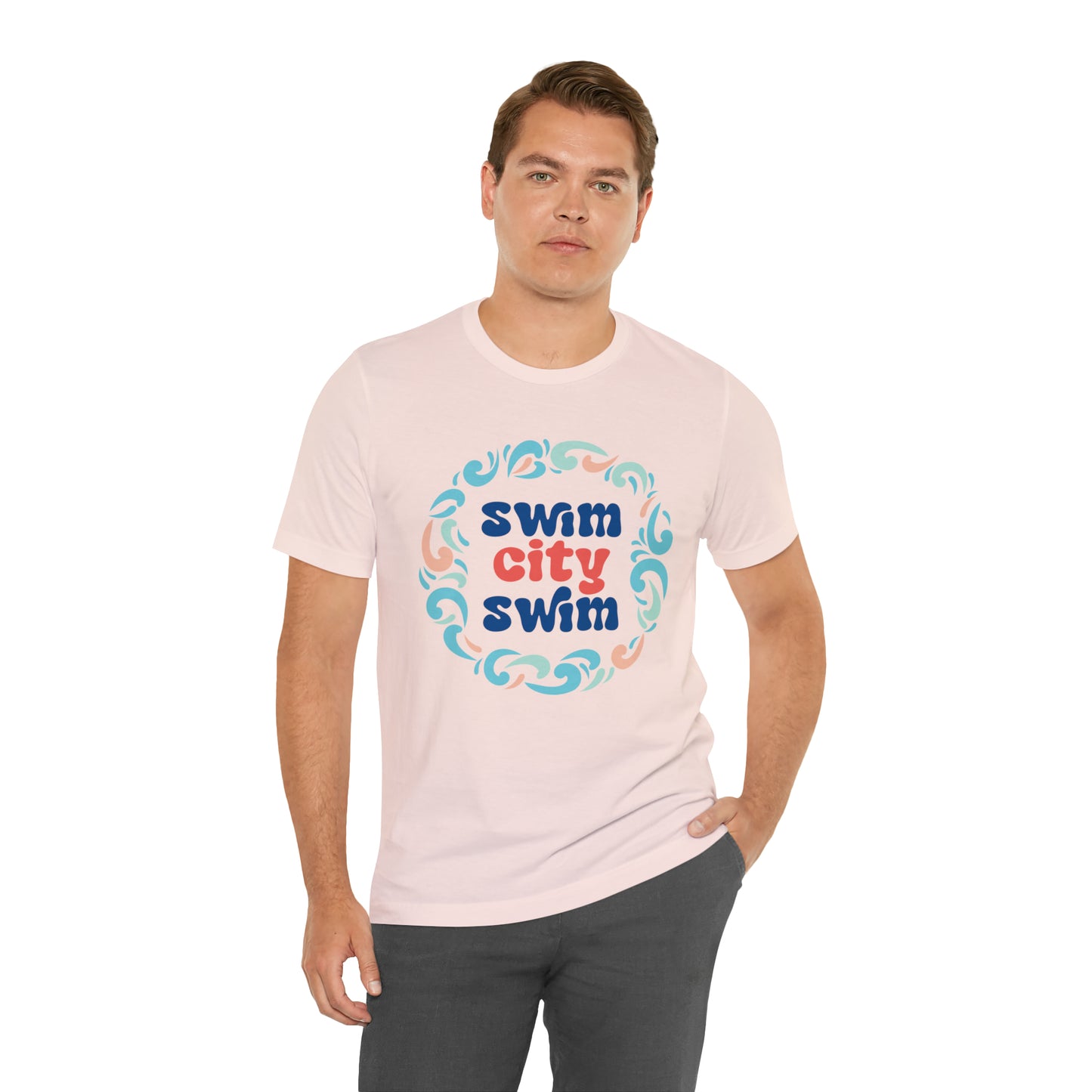 SwimCity Let's Swim Together Adult Jersey Short Sleeve Logo Tee