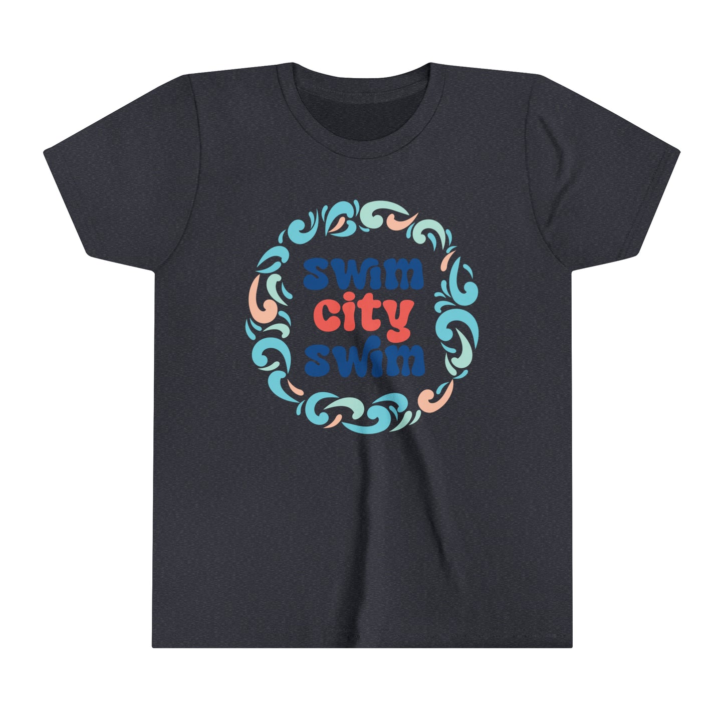 Youth Short Sleeve SwimCity Logo Tee with Swimmers, for Life