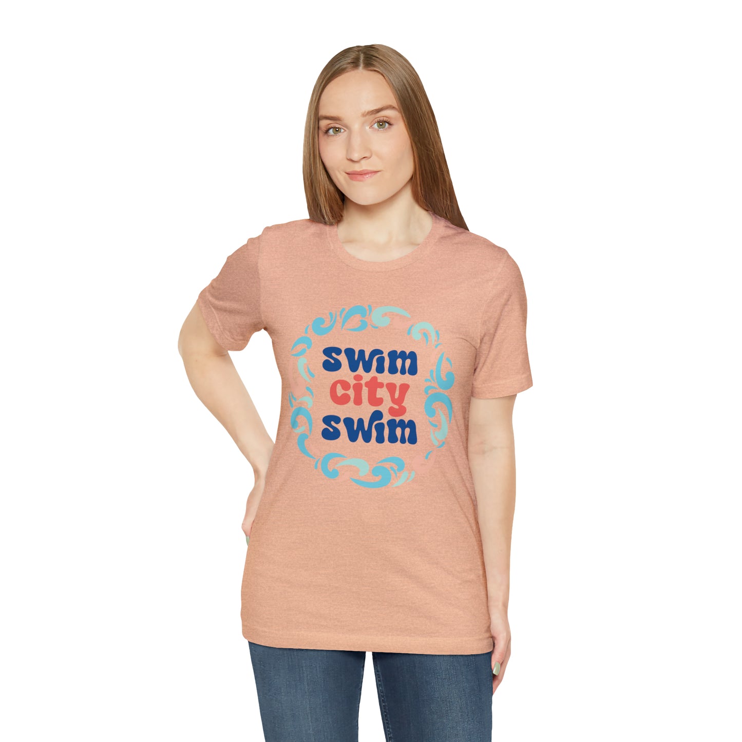 SwimCity Let's Swim Together Adult Jersey Short Sleeve Logo Tee